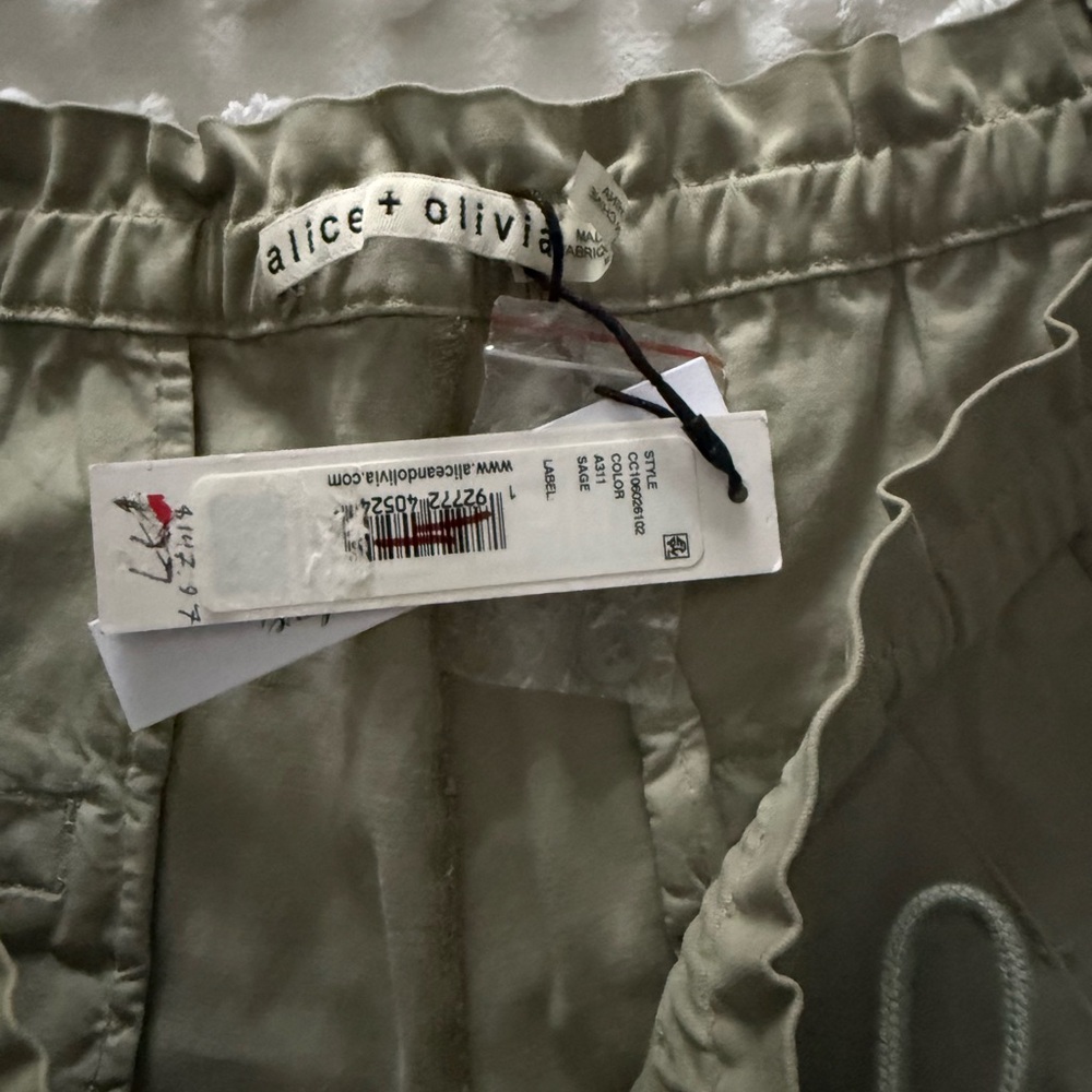 Alice + Olivia Sage Green Trousers